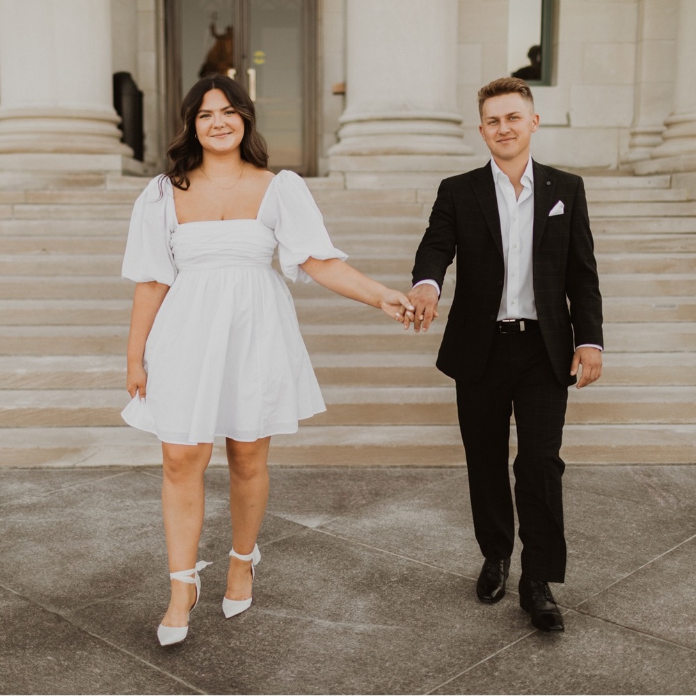 White Puff Sleeve Dress